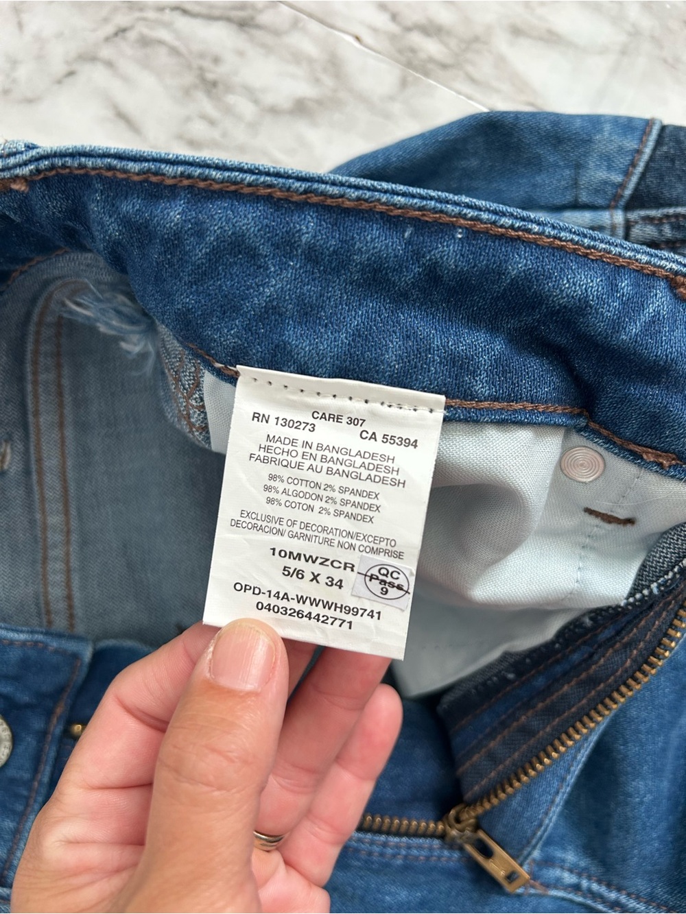 Two-Tone Flared Women's Jeans - Blue - Picture 6 of 13